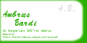 ambrus bardi business card